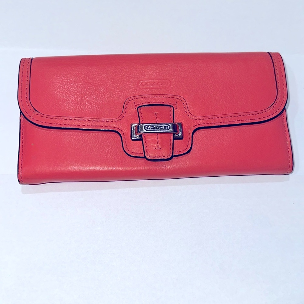 Coach Coral/Pink Leather Wallet